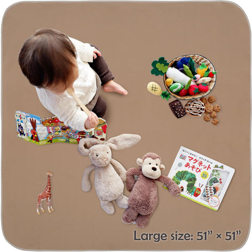 51" Baby Splat Mat for Under High Chair/Arts/Crafts, Triluby Waterproof Non Slip Food Splash Mat for Eating Mess