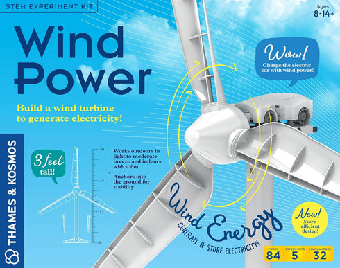 V5.0 3ft-Tall 8+ Thames & Kosmos Wind Power STEM Experiment Kit, Build a Model Wind Turbine & Explore Clean, Renewable