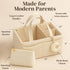 Orelle Boucl Diaper Caddy Organizer with Matching Pouch & Moon Pendant | Teddy Portable Changing Table Organizer |