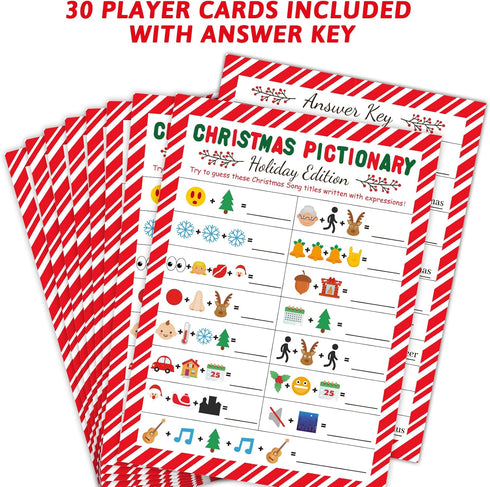 chiazllta Christmas Party Games, Song Guessing Activity for Adults Groups Coworkers, Xmas Themed Holiday Fun for 30