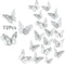 3D Butterfly Wall Stickers, 72Pcs in 3 Sizes and Styles, Removable Metallic Wall Decals for Kids Bedroom Decor