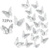 3D Butterfly Wall Stickers, 72Pcs in 3 Sizes and Styles, Removable Metallic Wall Decals for Kids Bedroom Decor