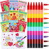 Funrous 28 Pcs Valentine's Day Coloring Books for Kids Bulk with 28