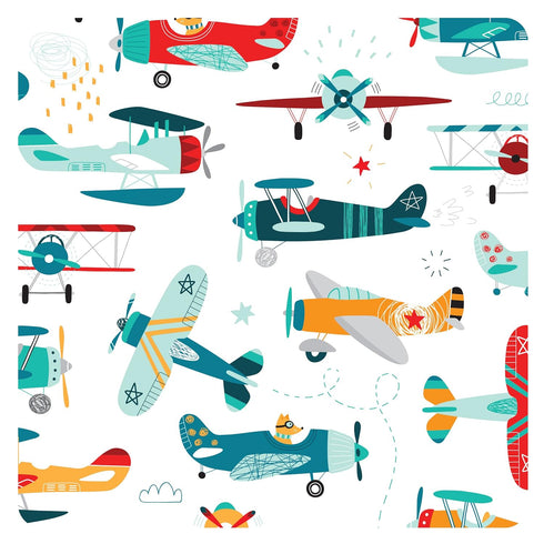 6m-3T BapronBaby Retro Airplanes Bapron - No Neck Tie Safer Bib for Baby & Toddler - Soft Waterproof Stain Resistant