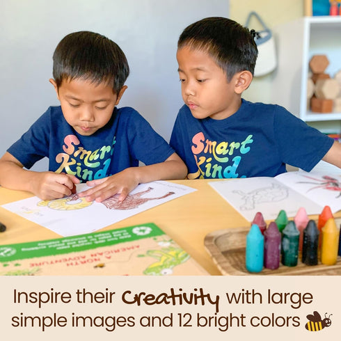 100% 1 (12 Pack Honeysticks Pure Beeswax Crayons Natural, Non Toxic, Safe for Toddlers, Kids and Children, Handmade