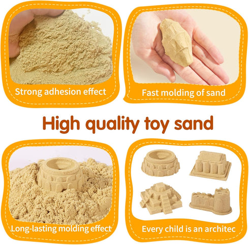 Kit,2.2lbs Sand,8 Vehicles,1 Sandbox,8 Signs,6 Molds,1 3+ Play Construction Sand Magic Alloy Construction Inflatable
