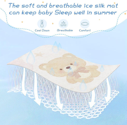 EtherSpher 28" 52" Cartoon Cute Brown Teddy Bear Cooling Baby Mattress Pads x Washable Pads for Kids for Kids, Adult