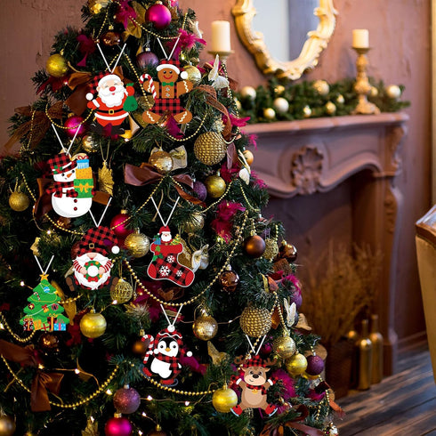 24 3-12 Funrous Pcs Christmas Crafts Kits for Kids Xmas DIY Hanging Ornaments for Christmas Trees Make Your Own Crafts