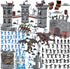 Medieval Castle Knight Toy Soldier Figures - DIY Castle Building Toy with 2 Dragons, 2 Bridges, and Storage Bag