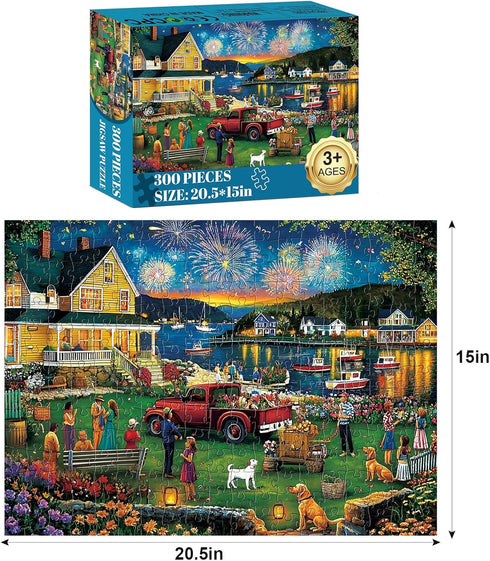 najiaxiaowu 300 Summer 8-10 10-12,Challenging 20.5x15in Piece Puzzle for Adults,Fun Party Puzzle for Adults Kids