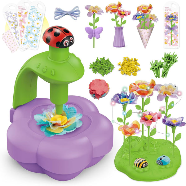 Wiyeang DIY Fabric Flower Bouquet Kit for Girls,Arts and Crafts for Kids Ages