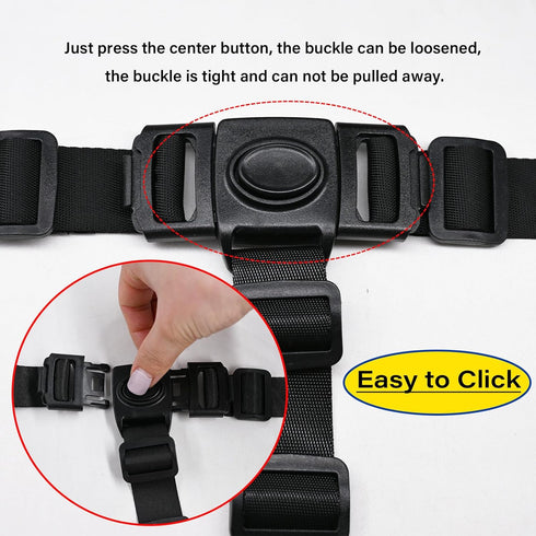 LiXiongBao 3-Point Harness Straps Belt for Child High Chair,Universal Adjustable Harness Strap Replacement for High