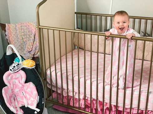 BaeBae Goods 3 Pack, Fitted Baby Crib Sheets for Girls, Soft and Breathable Jersey Cotton, Pink and White, Cute Girly