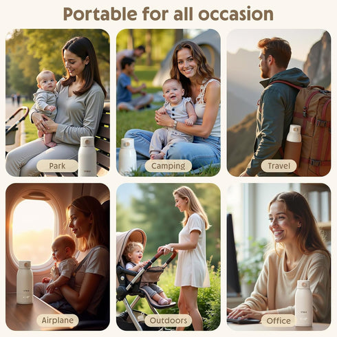 17.5 OZ Portable Bottle Warmer for Travel, Large Capacity Baby Milk Warmer for Breast Formula and Water with Fast