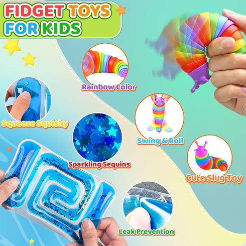 6Pack 3-5 5-7 Sensory Autism Toys for Tollder Kids, Easter Basket Stuffers Autistic Travel Airplane Road Trip
