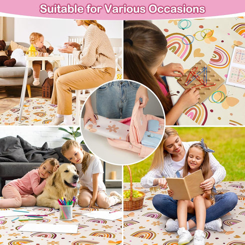 46x42 Inches Basumee Splat Mat High Chair Mat Waterproof Baby Play Splat Mat for Under High Chair Food Catcher