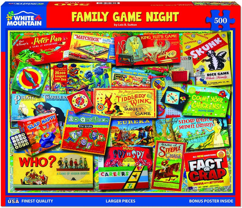 White Mountain Puzzles Family Game Night - 500 Piece Jigsaw Puzzle
