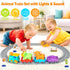 Set 1-3 1 2 3 4 5 Electric Train for Toddlers, Realistic Steam Train Toys for Kids with Tracks, Animal Toys