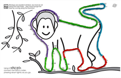 WIKKI STIX Animal Activity Pak, 12 Zoo Animals with Hands-on Activity, Made in The USA