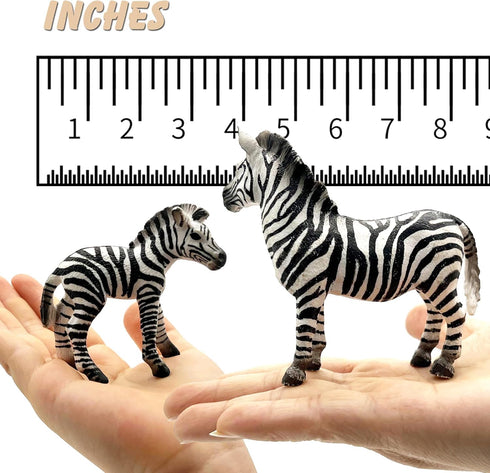 Gemini&Genius Zebras Toys for Kids - Wild Life Animal Toy Figurines African Jungle Animal Playset Gift