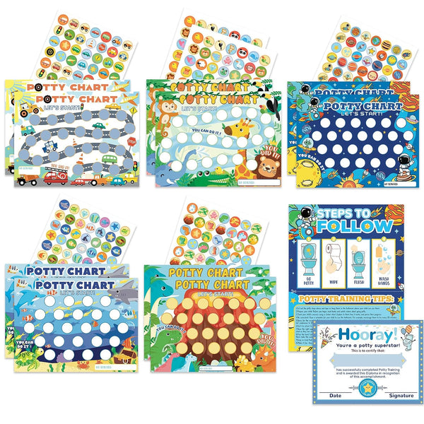 Fortunalux Potty Training Chart for Toddlers Boys with Fun Reward Stickers - 18