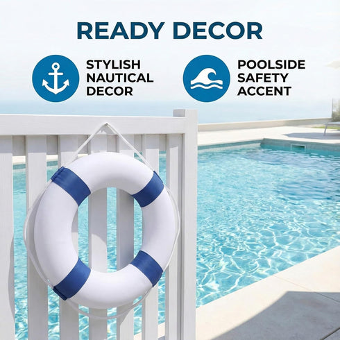 20 Inch 50cm Swimming / Pool Safety Life Preserver Throw Ring Buoy- Swim Foam Rings for Pool Wall Decoration