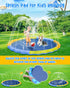 107" Splash Pad for Kids and Dog, YSJILIDE Non-Slip Large Sprinkler Splash Play Mat, Sprinkler Pool for Outside