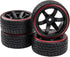 Hard Plastic Wheel Rims & Plastic Tires 12mm Hex Compatible with Traxxas HSP Tamiya Kyosho Himoto 1/10 RC Drift Car (Style 1)