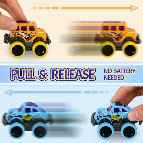 3-6 Set 8 Monster Truck Christmas Stocking Stuffers for Boys Age Pull Back Monster Trucks for Party Favors