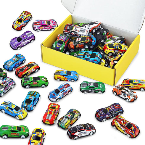 Vileafy 30 Mini Race Cars for Classroom Prizes, Party Favors for Kids 4-8, Bulk Pull Back Car Toys for Boys Girls