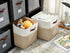 DECOMOMO Cube Storage Bin Storage Cubes 12 x 12, Set of 4 - Foldable Fabric Bins with Faux Leather Handles