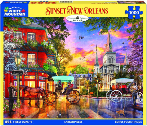 White Mountain Sunset in New Orleans 1000 Piece Jigsaw Puzzle, New Orleans Sunset Puzzle