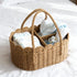 wwmayfeel Diaper Caddy Organizer, Paper Rope Storage Baskets Nursery Bin with Removable Divider, Portable Car Organizer