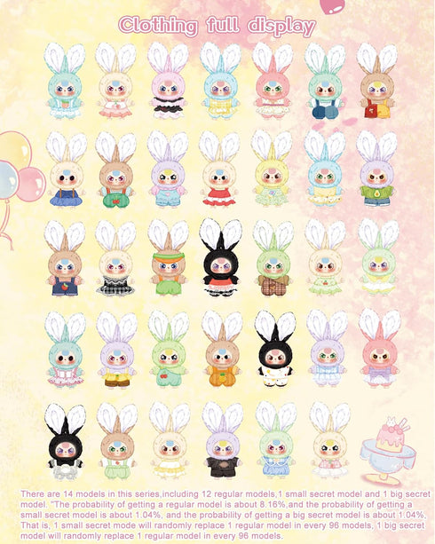 1PC(1 14 (1PC Baby Three Rabbit Macaron Cute Mini Bunny Plush Blind Box of Possible Styles) Cute Figures Collectible