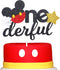 Glitter Mouse Theme Onederful First Birthday Cake Topper - Mouse One Birthday Party Supplies Decor
