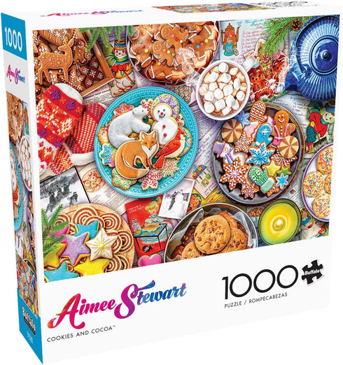 Buffalo Games - Aimee Stewart - Cookies and Cocoa - 1000 Piece Jigsaw Puzzle for Adults, 26.75 x 19.75, Large