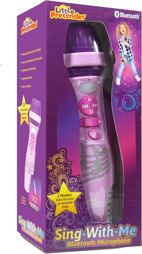 Voice Changer Microphone for Kids, Karaoke Toys with 15 Nursery Rhymes for Ages 3-9, Bluetooth Microphones for Singing