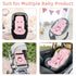 Car Seat Head Support Baby, Soft Infant CarSeat Insert with Strap Covers for Girls, Newborn Insert for carseat