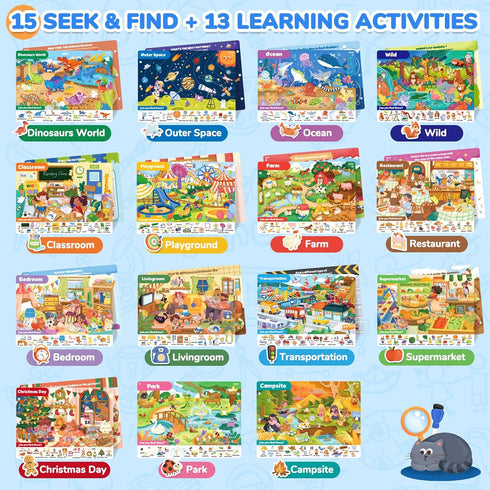 3-5, 4-8 JoyCat Seek & Find Game Books - Preschool Learning Activity for Toddlers & Kids Ages Travel Activities Toys