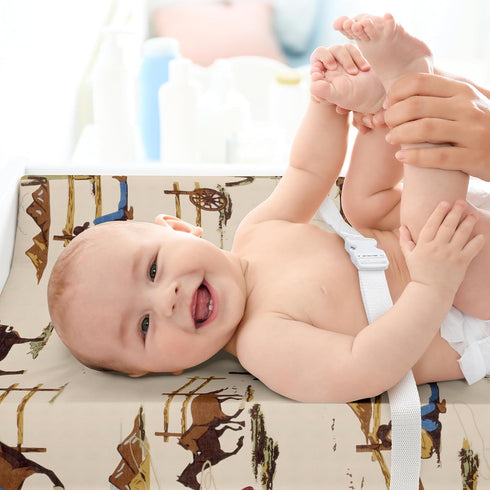Country Sweet Jojo Designs Tan Brown Western Cowboy Boy Baby Changing Pad Cover Sheet Infant Newborn Diaper Table