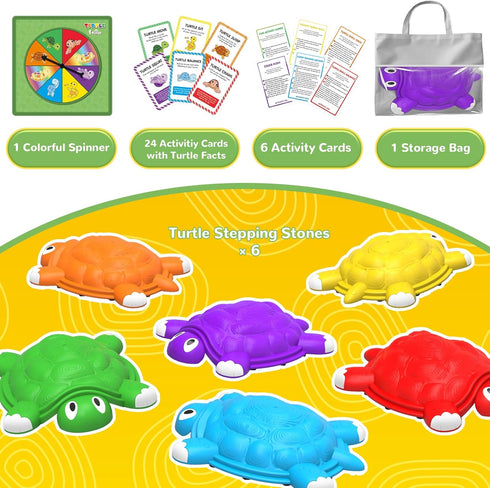 ABERLLS Stepping Stones for Kids, Turtle Balance Climbing Toys for Ages 3-7, Outdoor Indoor Sensory Play, Obstacle