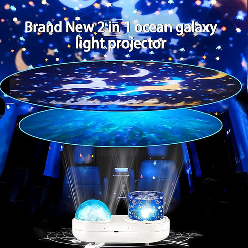Projector,360Rotating 7 Ocean Kids Night Light Jellyfish Lamp Projector with Films & Timer Sensory Lights,Baby Toddler