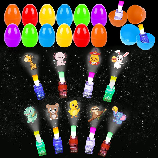 Seeiuua 36Pcs Easter Eggs with LED Finger Lights Glow In The Dark Easter