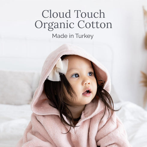 100% Cozy Natemia Hooded Towel Poncho Organic Cotton - Kids & Toddler Beach Towel with Hood - GOTS Certified - Gentle