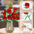 eafzv Set Mother's Day Roses Flower Bouquet Kit, Red Rose Building Flower Bouquet Kit for Adults & Kids, DIY Artificial