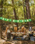 Green Happy Birthday Banner, Greenery Theme Party Bunting Supplies for Birthday Garland Nursery Hanging Decoration 13pcs