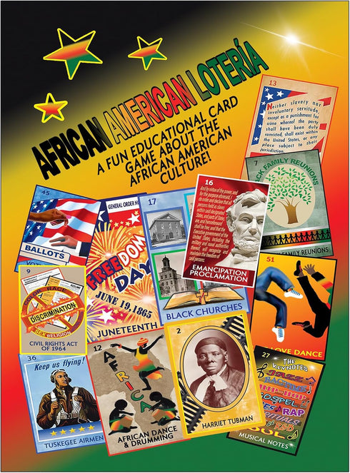 African American Loteria Fun Bingo Game - Educational Cards for 3-10 Players Ages 7+