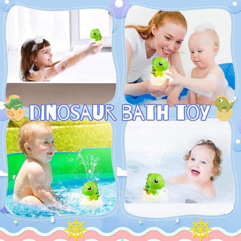 Rechargeable Baby Bath Toys, Dinosaur Light Up Bath Toys, Sprinkler Bathtub Toys for Toddlers Infant Kids