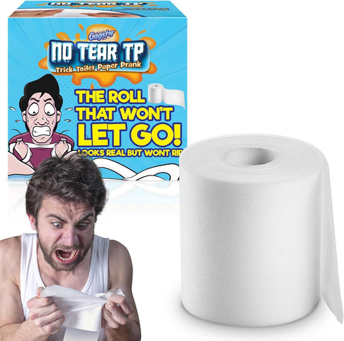Gagster No Tear Toilet Paper – Fake Unrippable TP Rolls for Practical Joke – Funny Gift for Adults & Kids