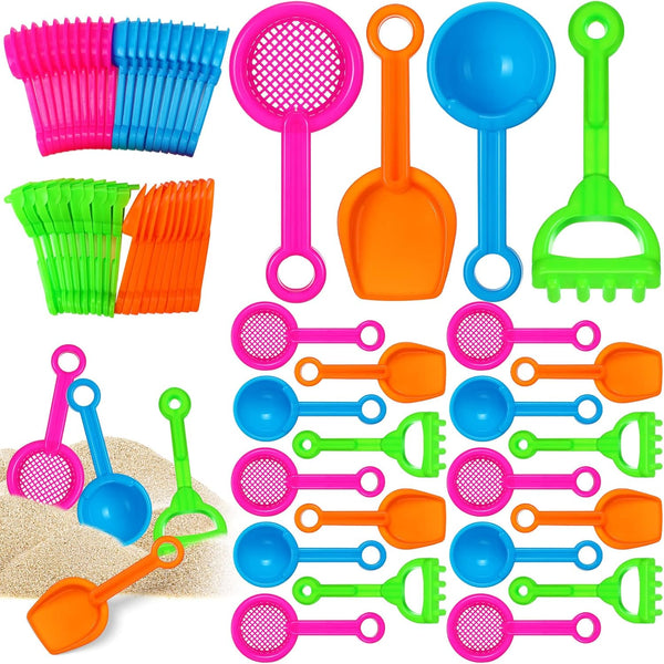40 Pcs 5.5 Inch Mini Beach Sand Shovels - Colorful Plastic Rake Shovel for Beach Party
